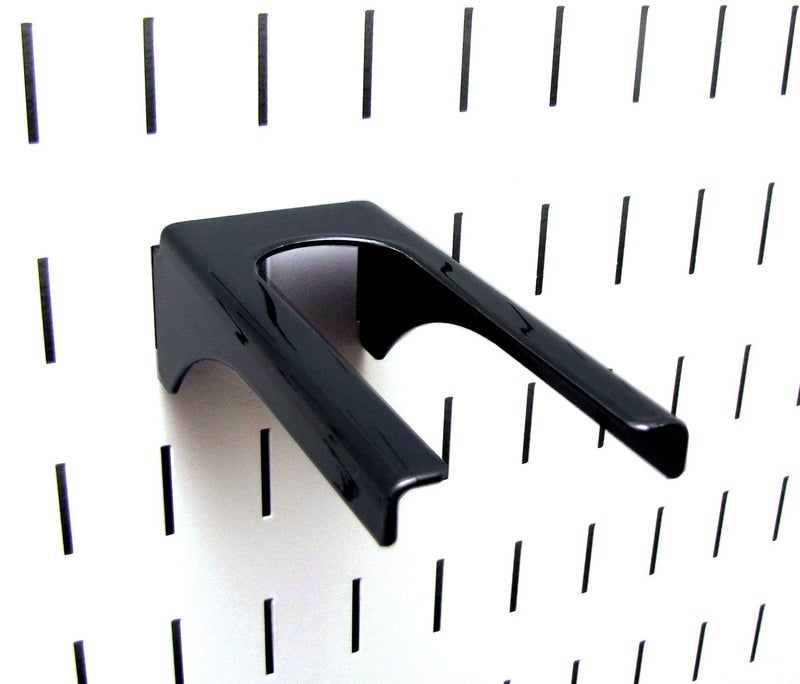 Wall Control Black Metal Pegboard Hook for Tool Board - 1-1/4in Handle, 4in Deep, 35lbs Capacity - Image 1